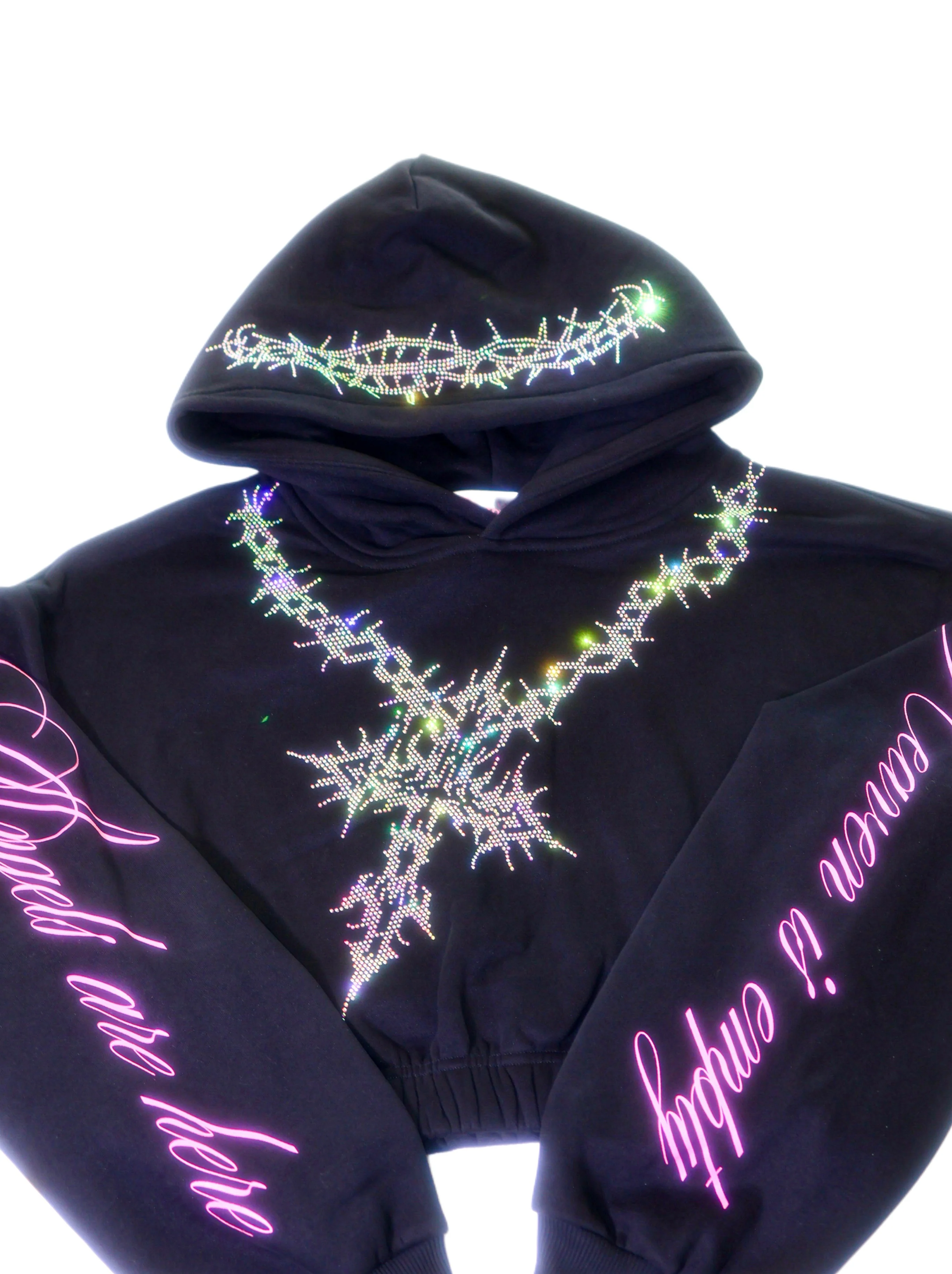 Angels are here crop hoodie - Image 6