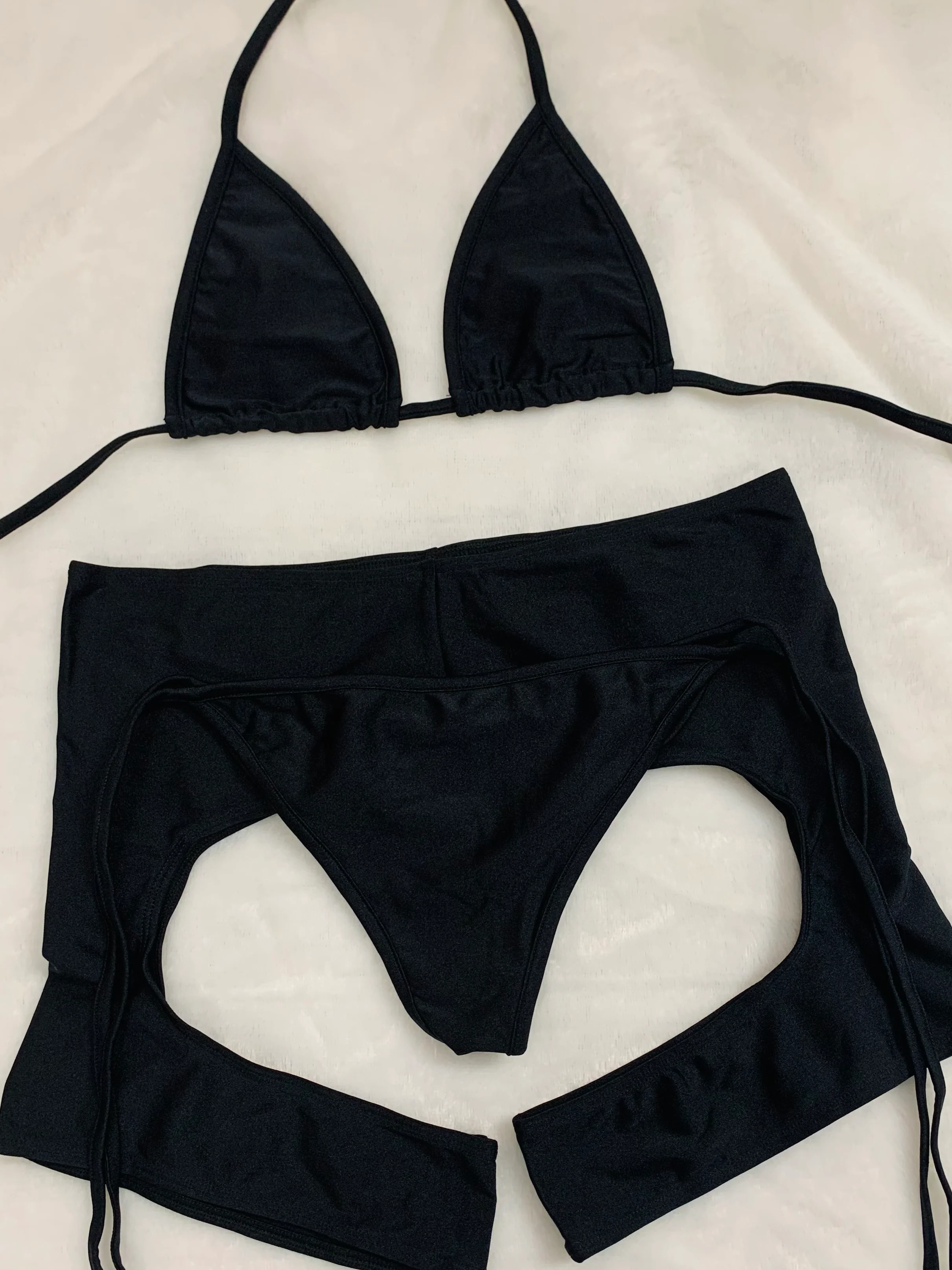 Black chaps bikini set - Image 5