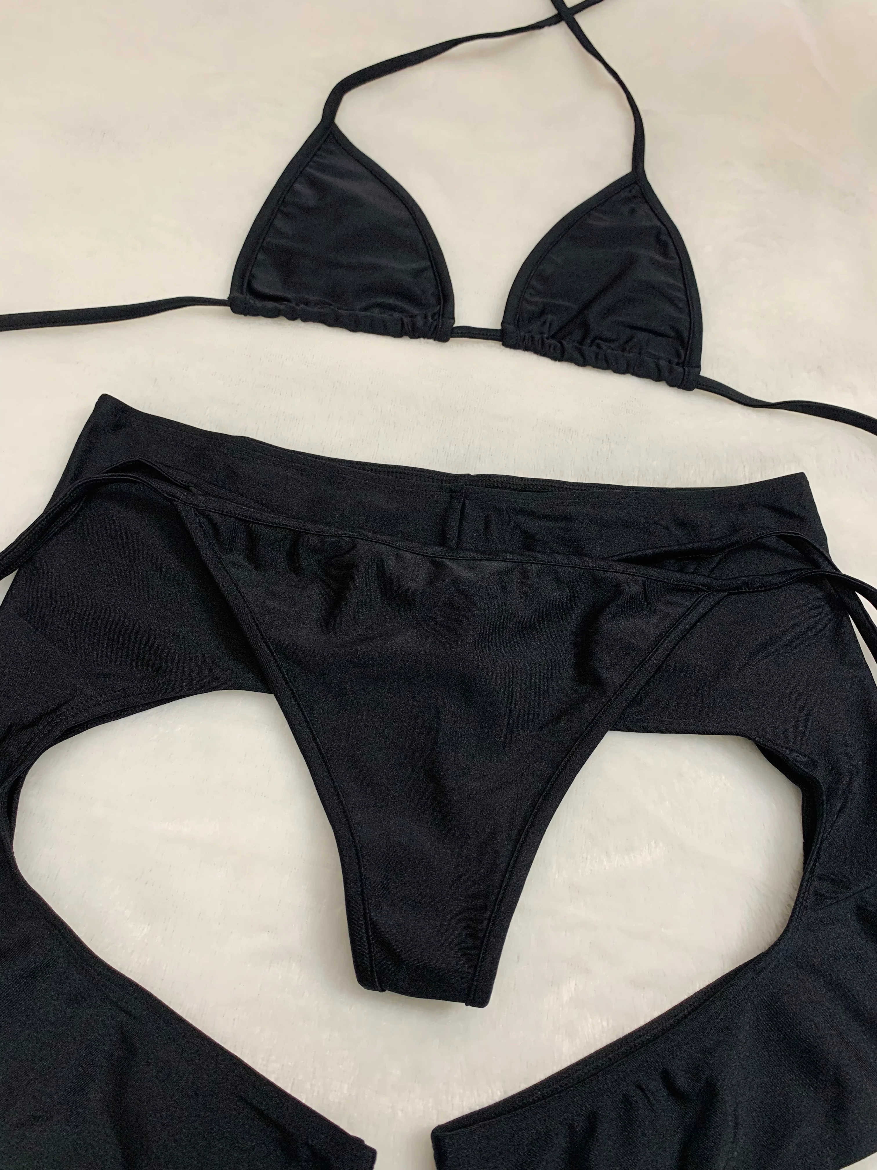 Black chaps bikini set - Image 8