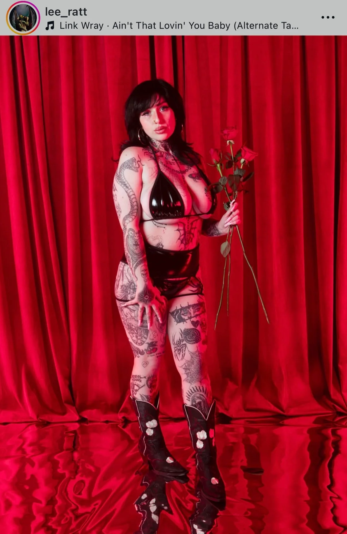 Black latex garterbelt bikini set - Image 6