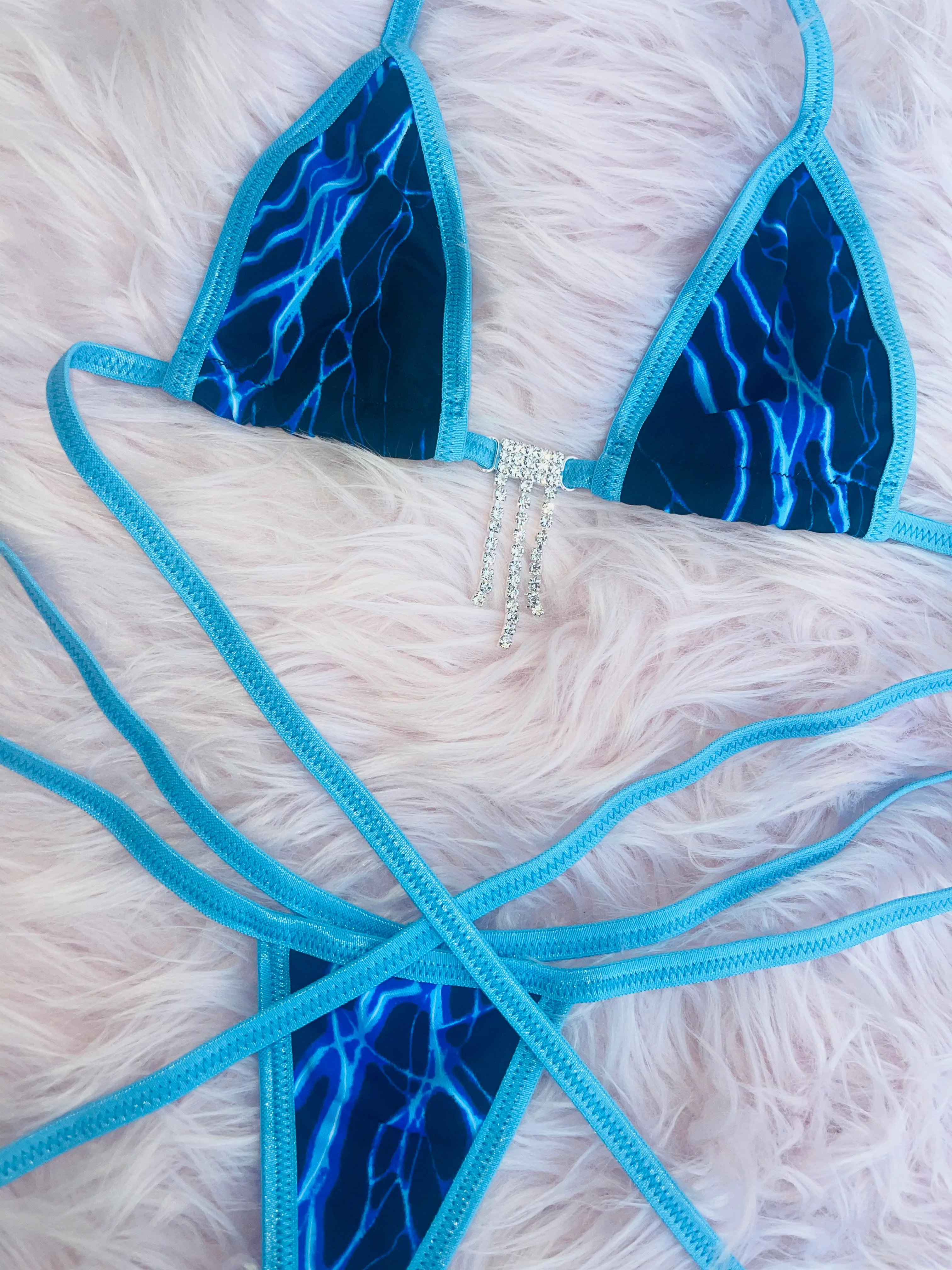 Blue Lightning sparkle Microkini bikini - Image 3