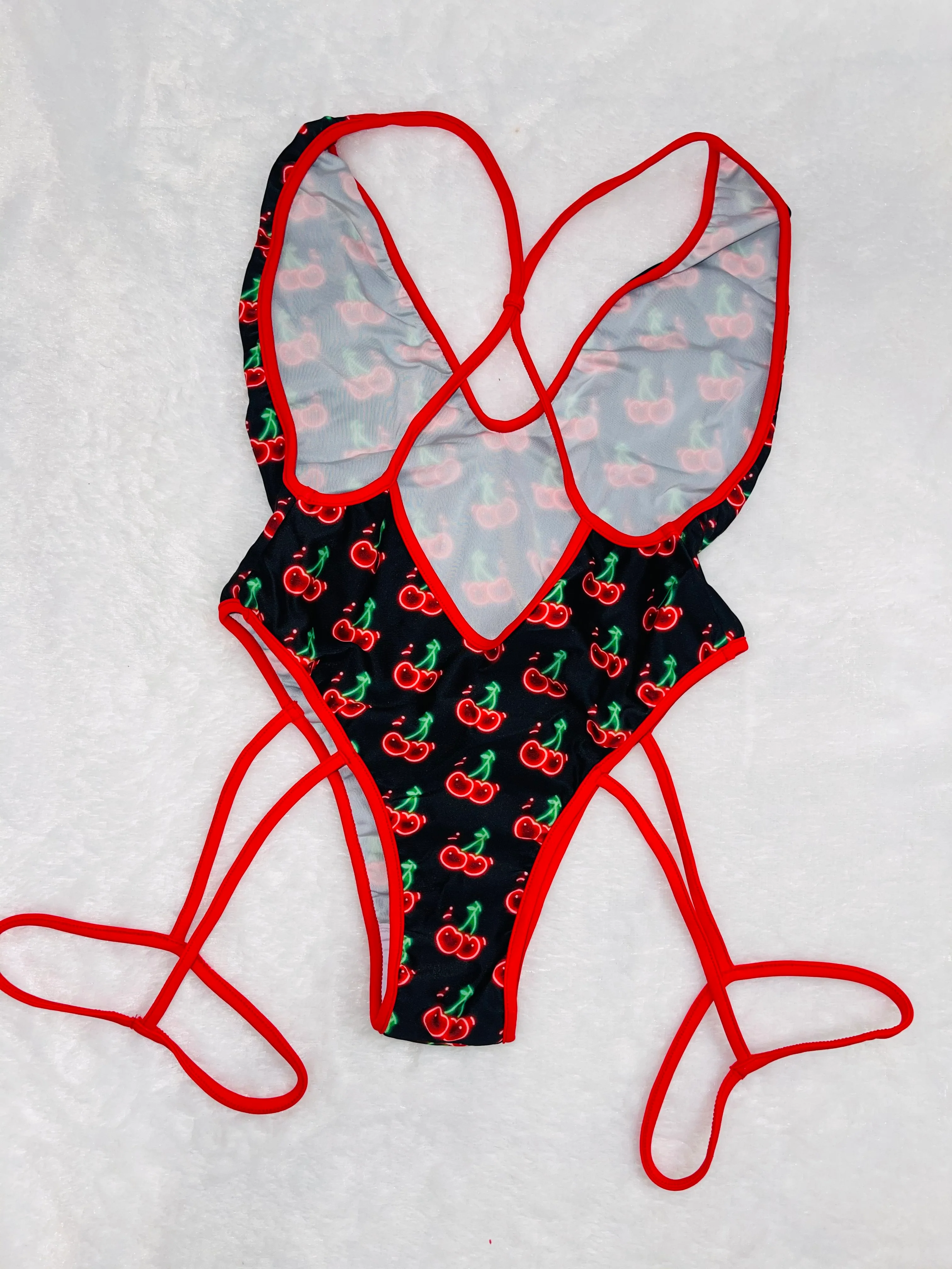 Neon Cherry Garter One Piece - Image 6