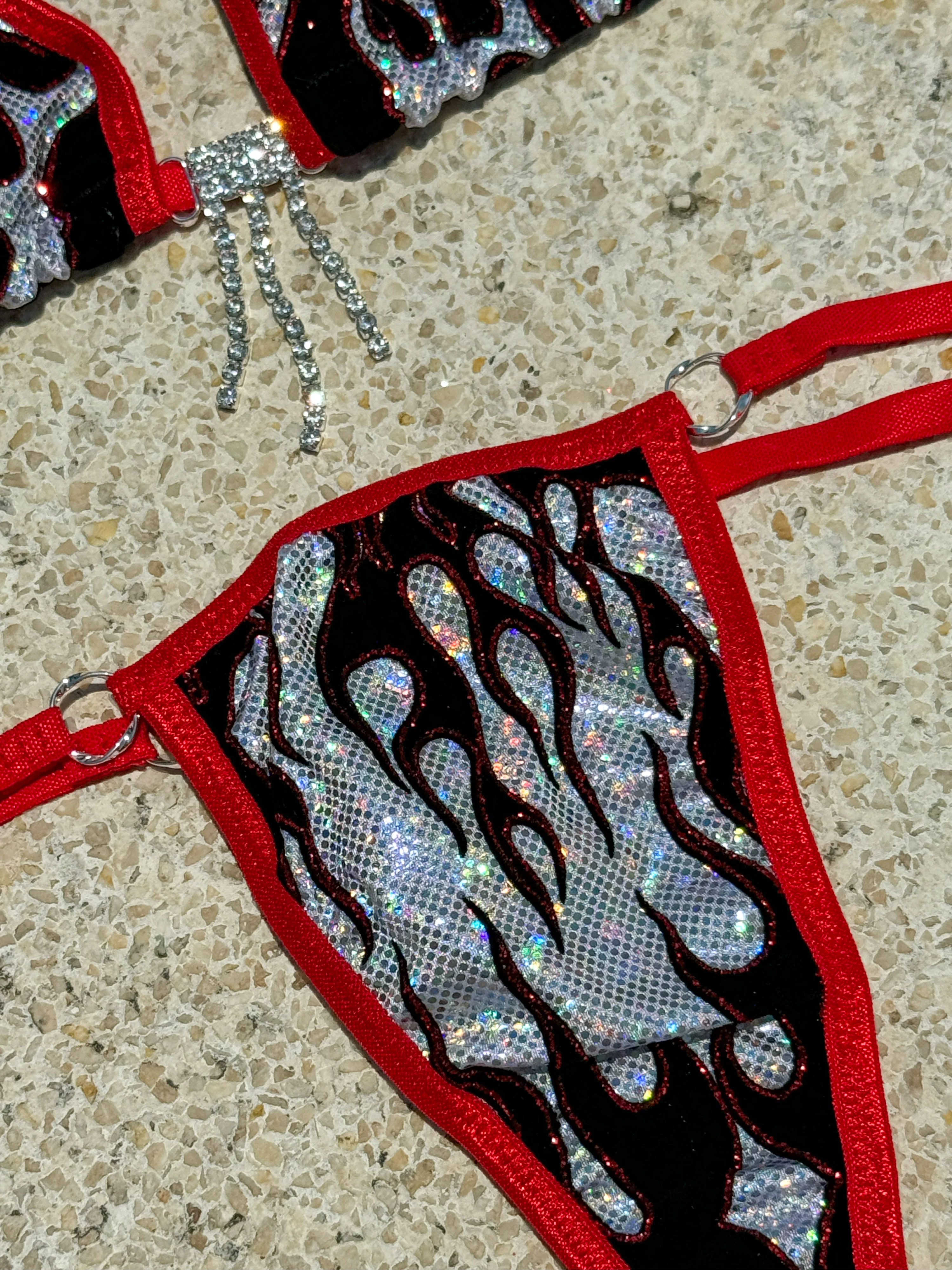Chrome flames sparkle bikini - Image 2