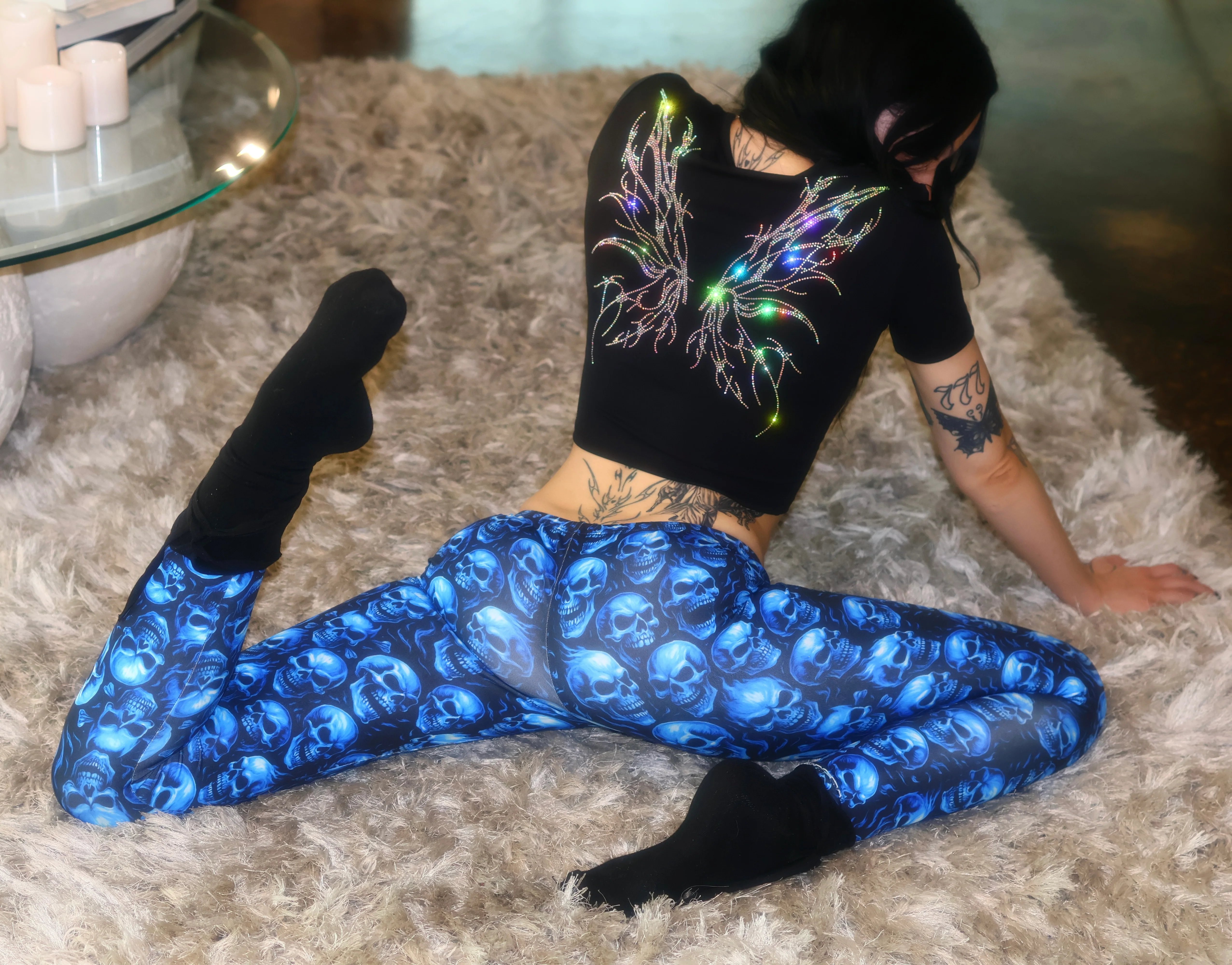 Fairy wings rhinestone crop top - Image 2