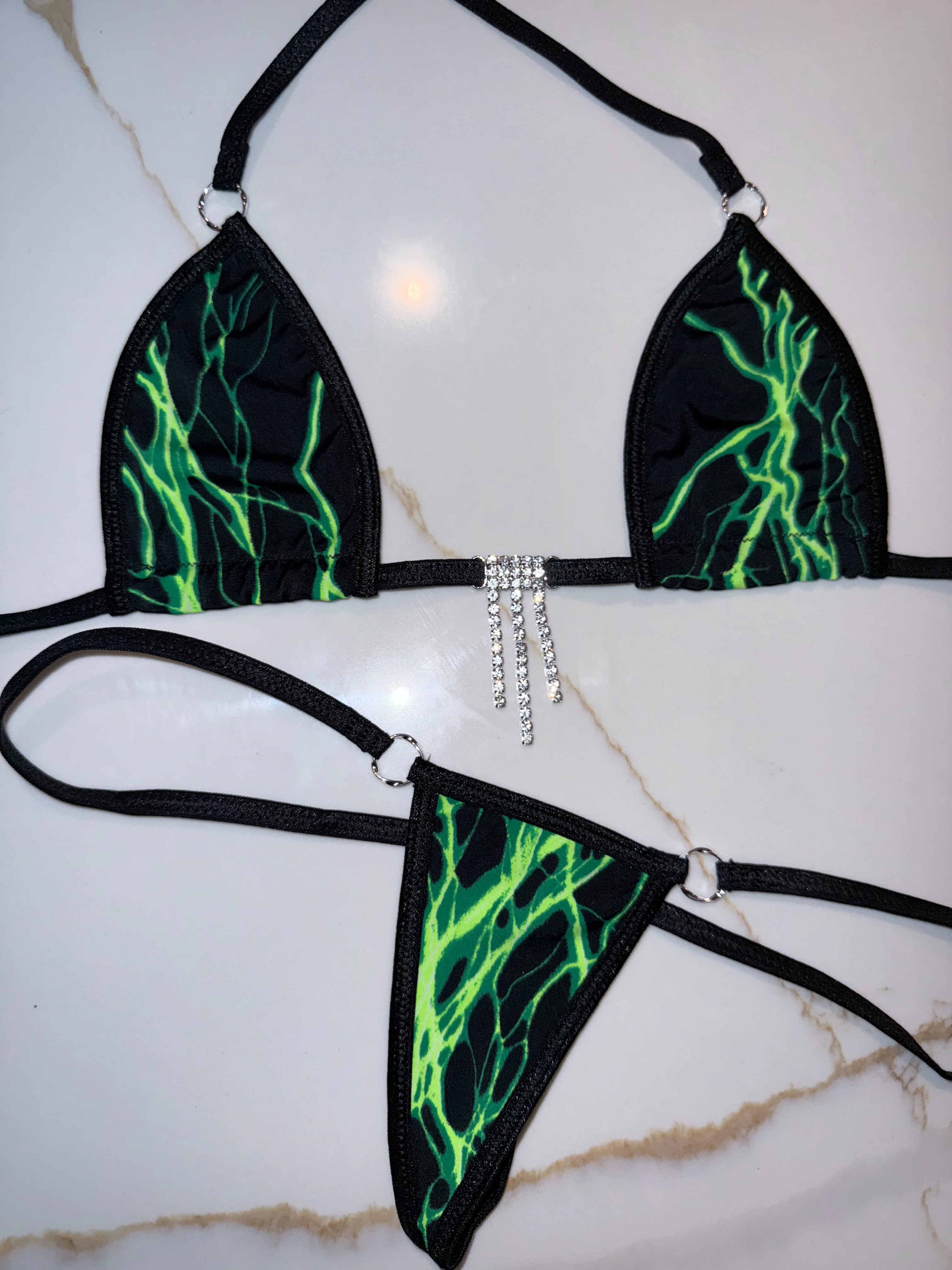 Green lightning sparkle microkini - Image 3