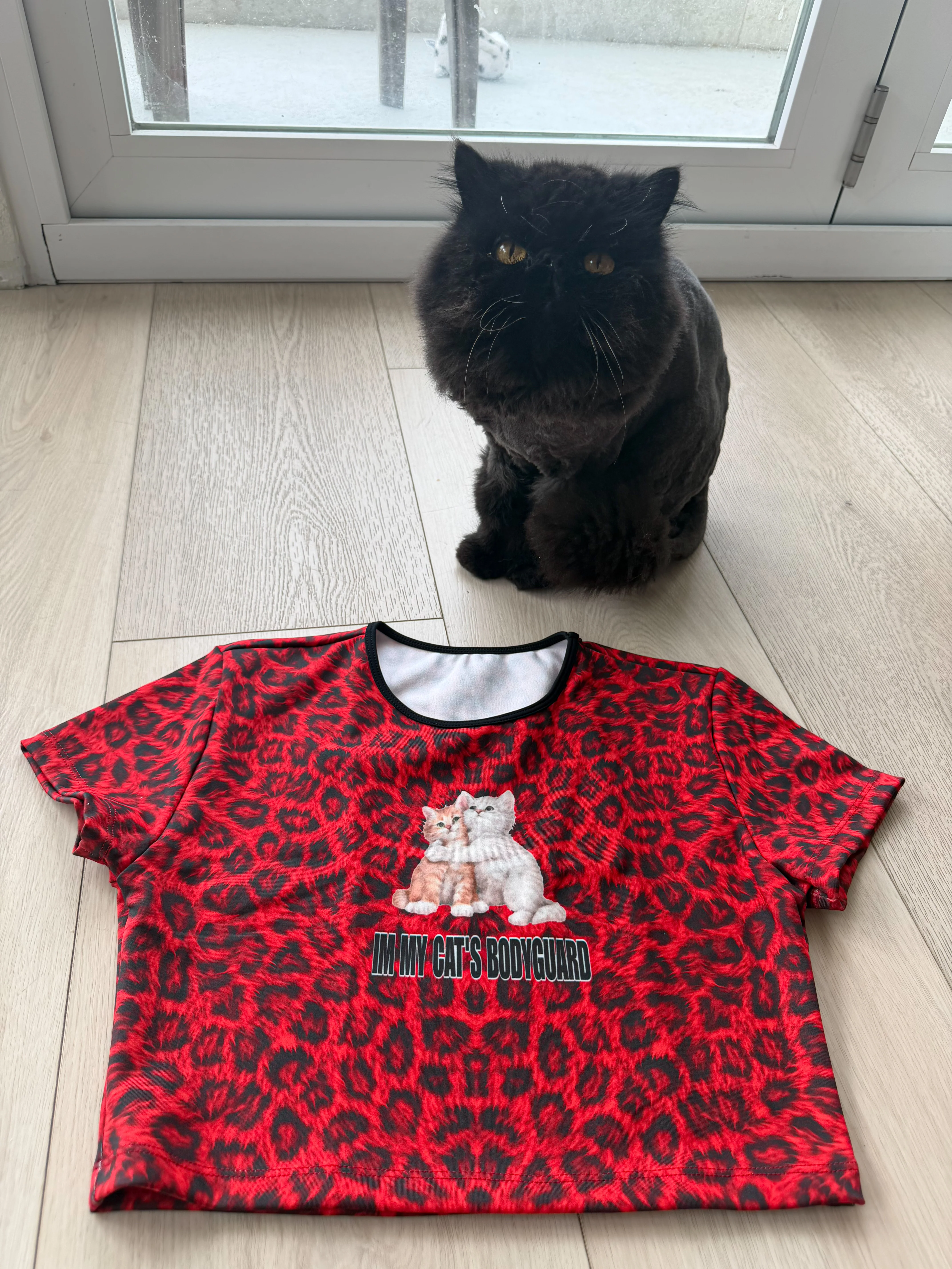 My cats bodyguard crop top - Image 4