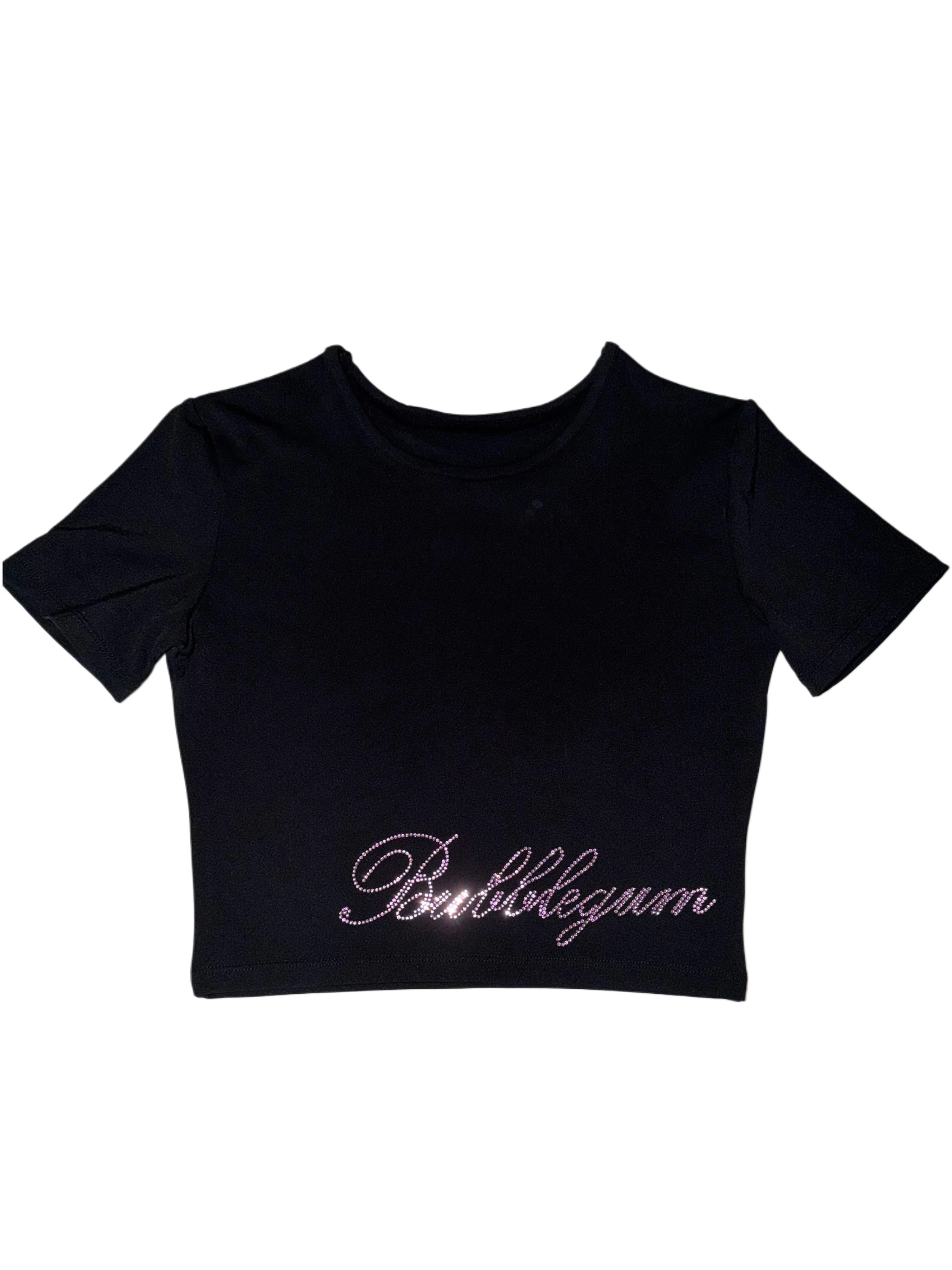 Pink fairy wings rhinestone crop top - Image 7