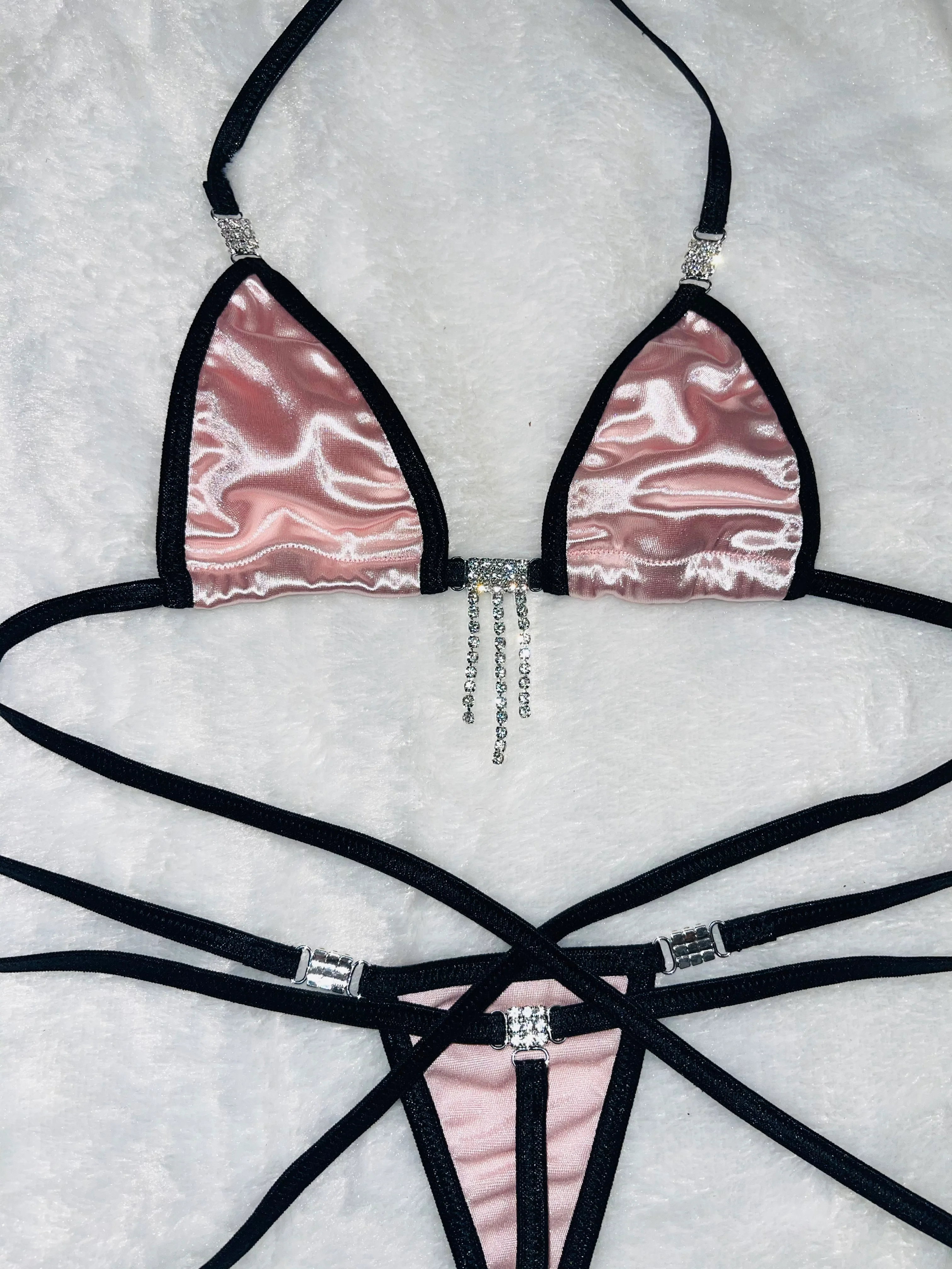 Pink satin sparkle Microkini - Image 5