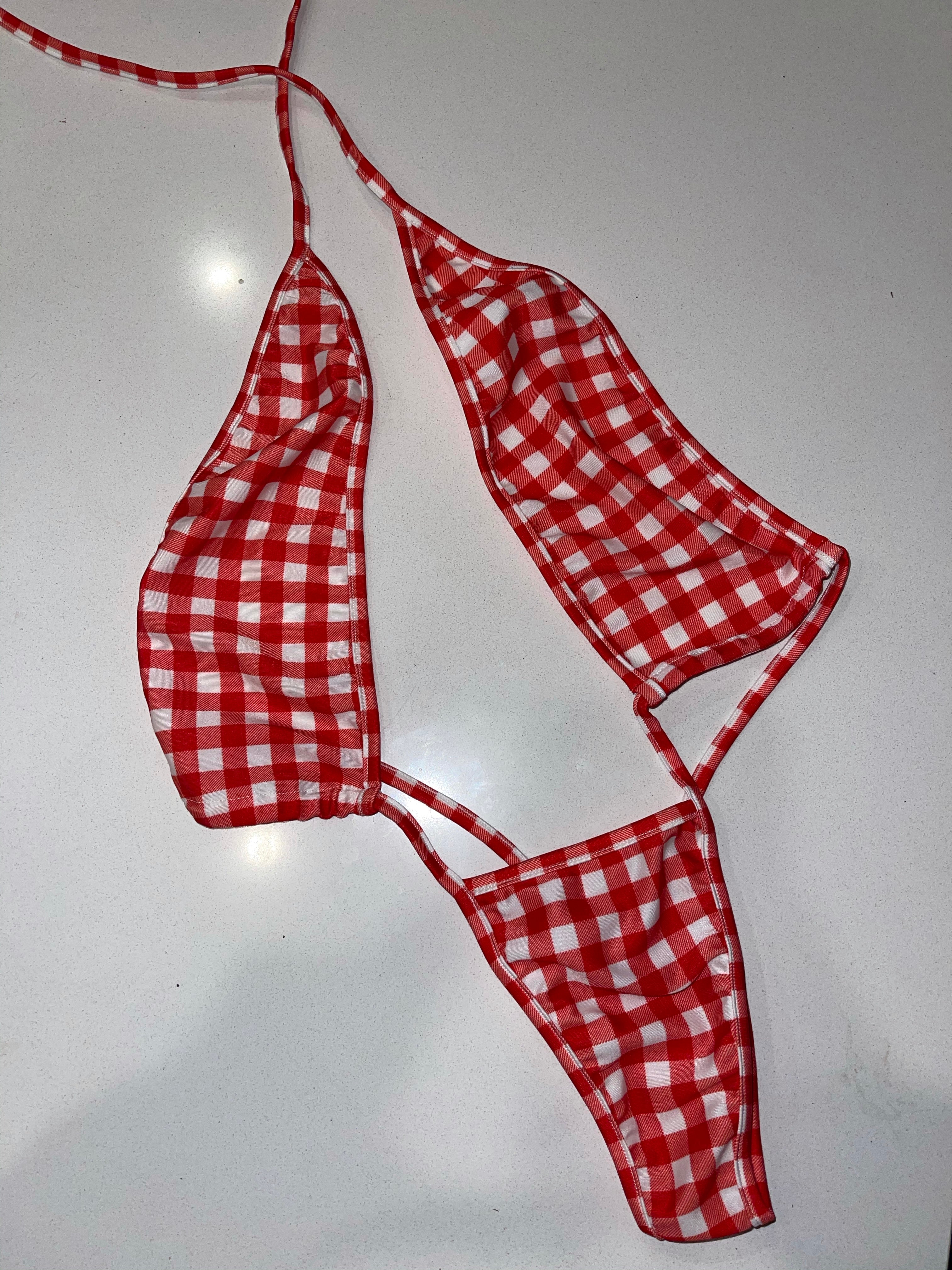 Red gingham slingshot - Image 4