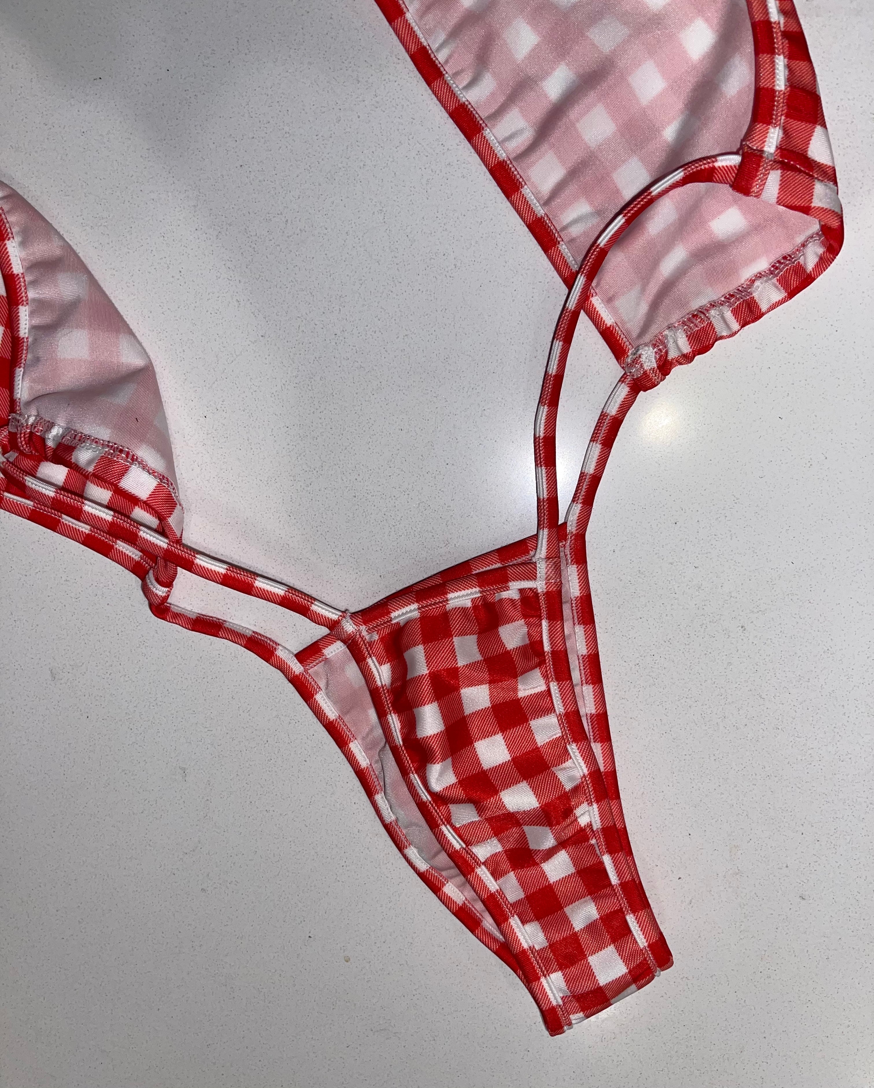 Red gingham slingshot - Image 5
