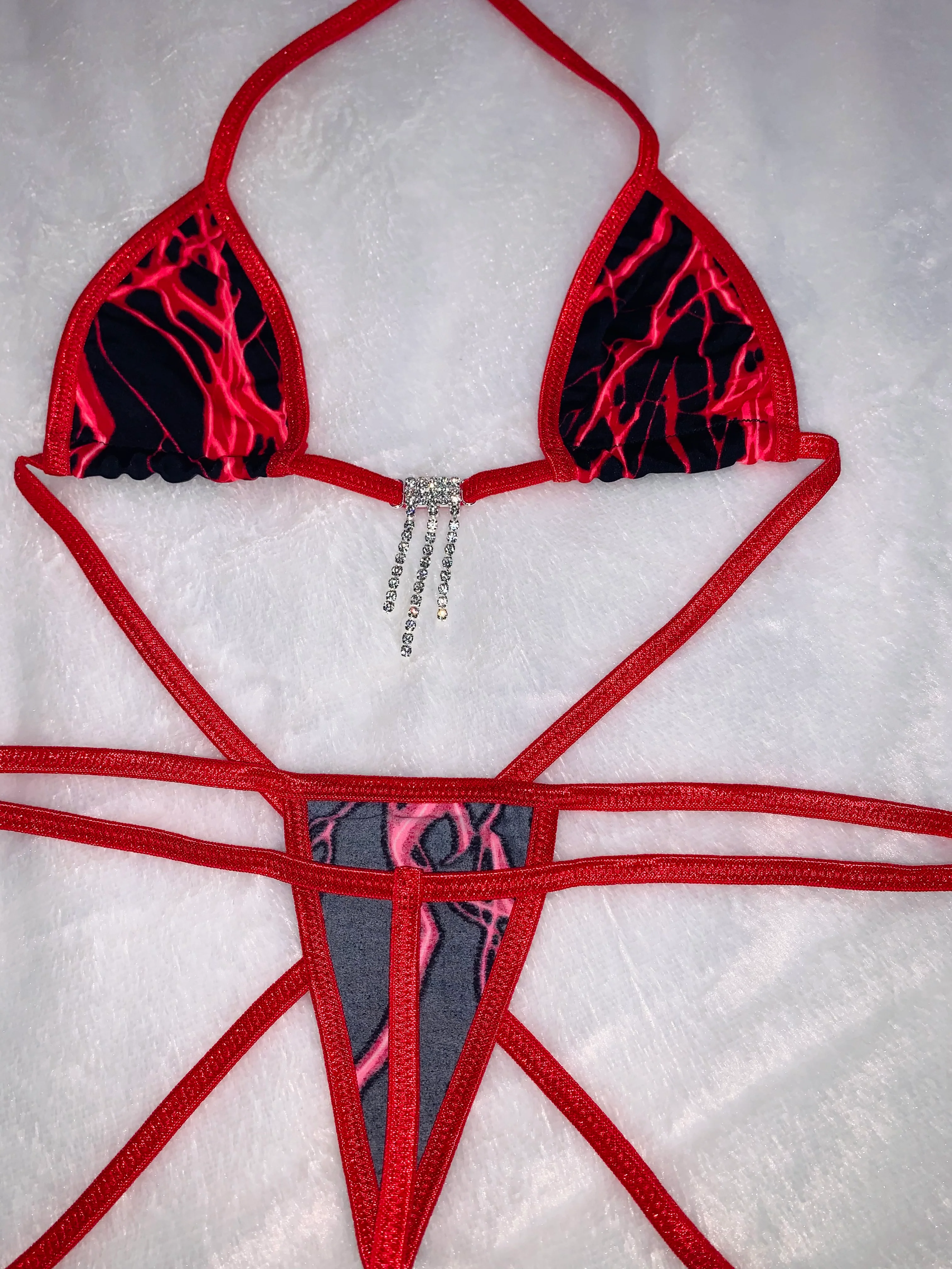 Red lightning sparkle microkini - Image 4