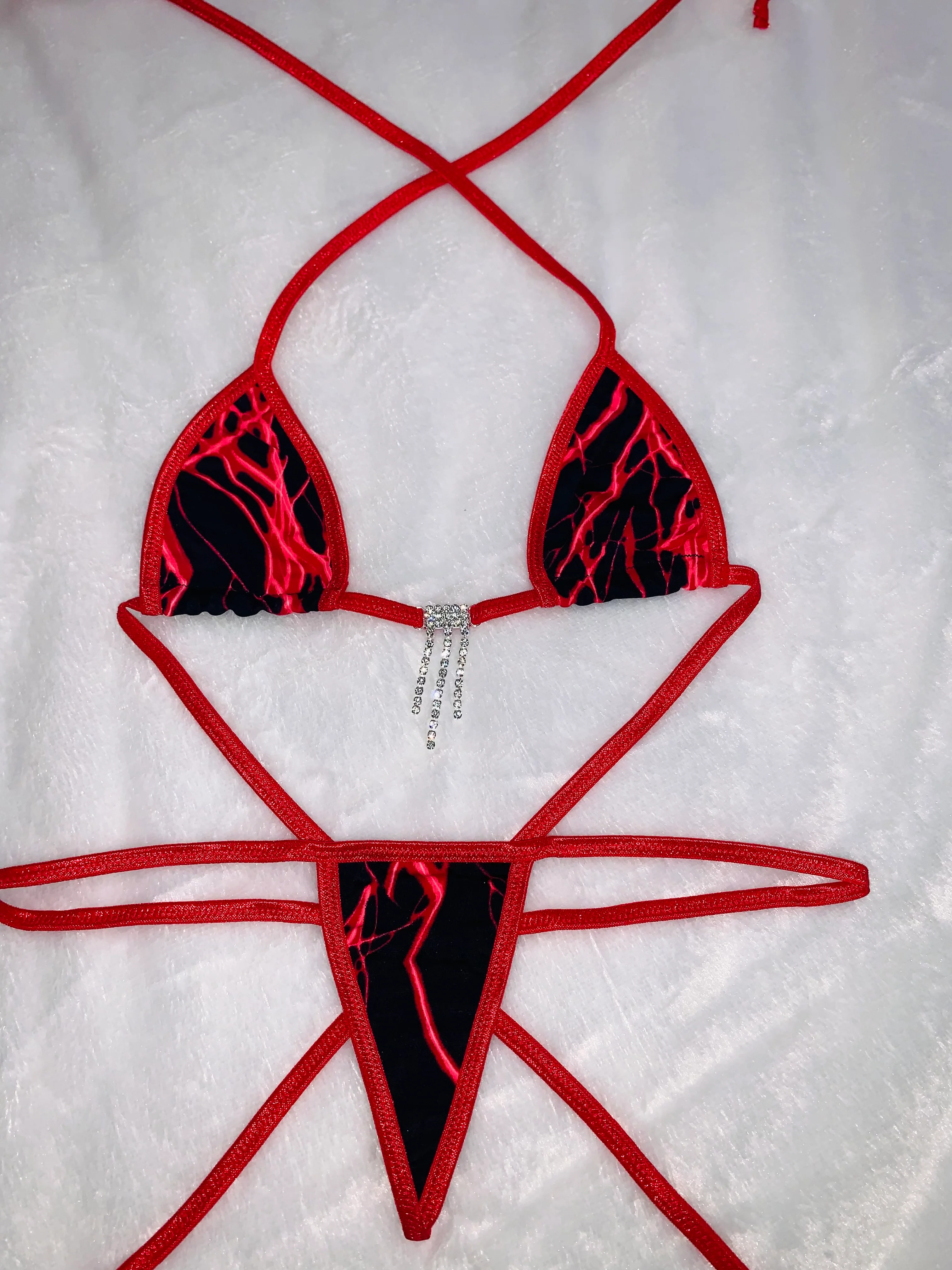 Red lightning sparkle microkini - Image 5