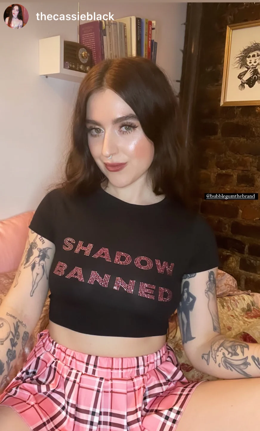 Shadowbanned rhinestone crop top - Image 12