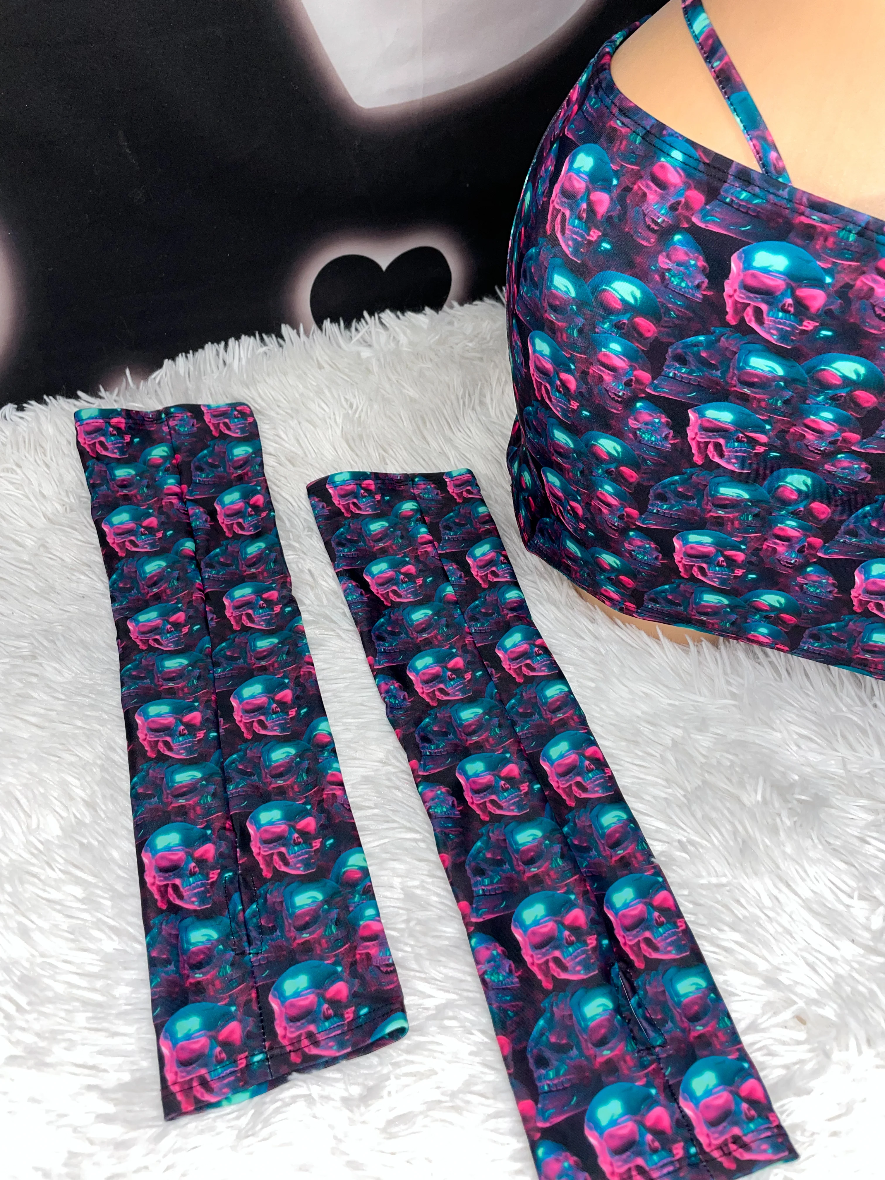 Virtual death sparkle bikini miniskirt sleeves set - Image 5